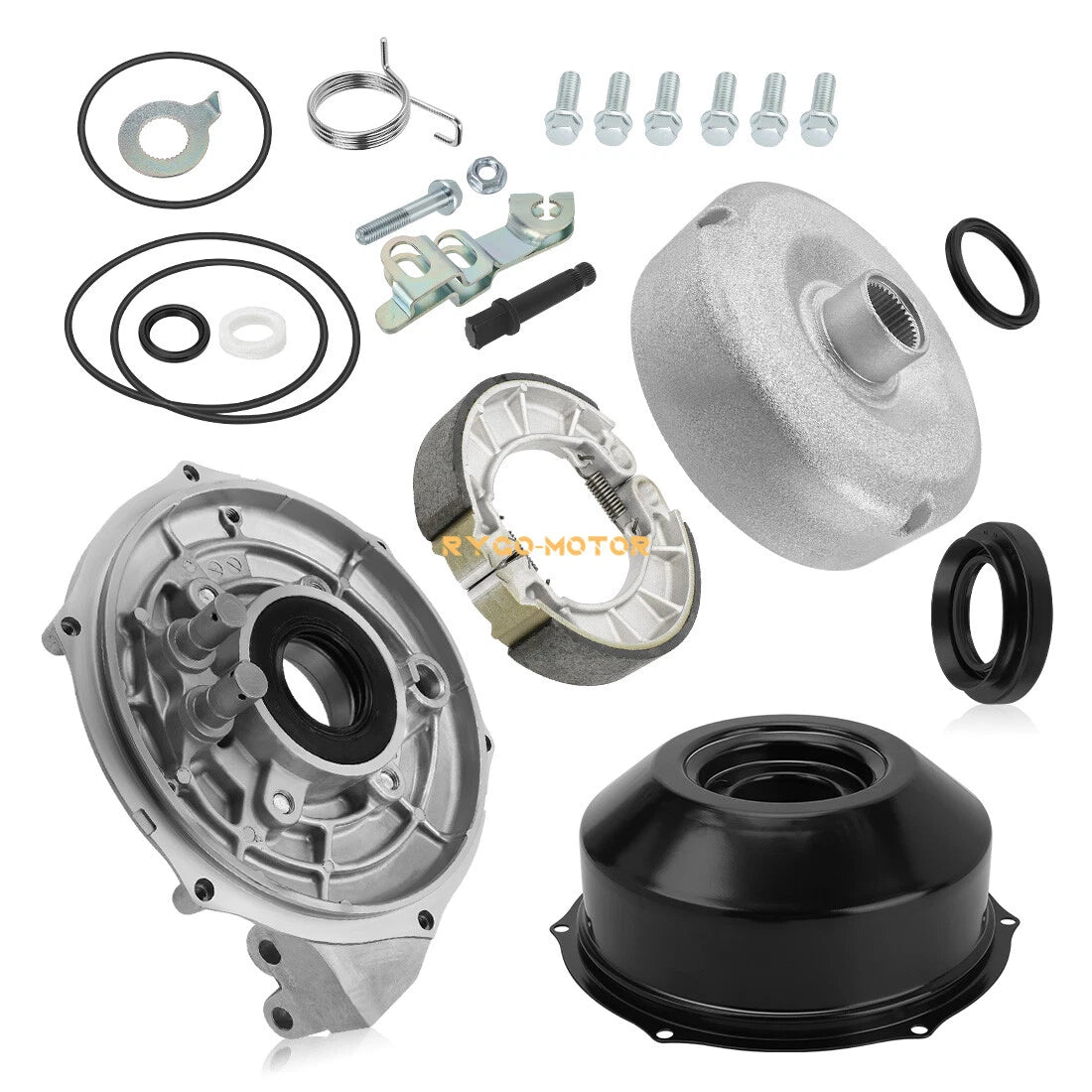 Rear Brake Drum Hub Plate Cover Shoes Bearing Seals for Honda Rancher 420 (2007–2023)
