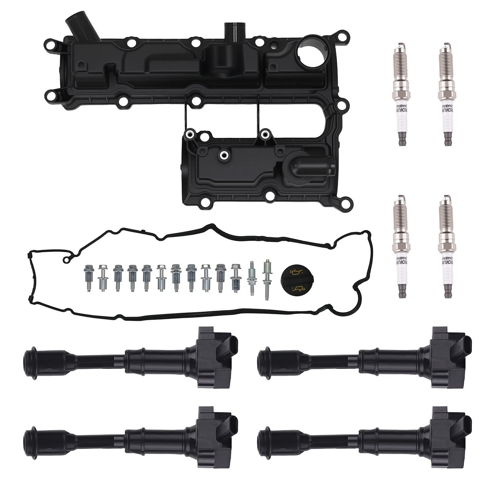 Valve Cover + 4 Ignition Coils + Spark Plugs for Ford Escape (2017)