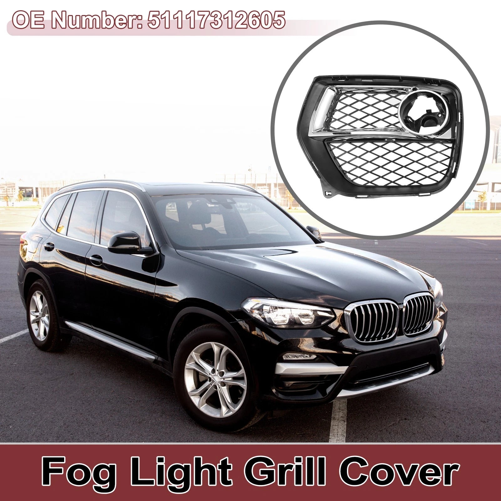 Front Left Fog Light Grill Replacement for BMW X6 (2012–2014)