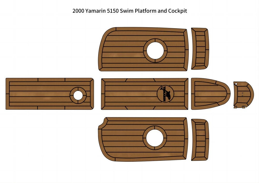 EVA Foam Faux Teak Cockpit Pad for Yamarin 5150 (2000)