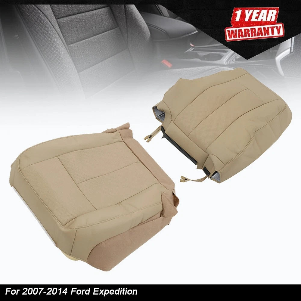 2X Leather Seat Covers for Ford Expedition (2007–2014) Camel Tan