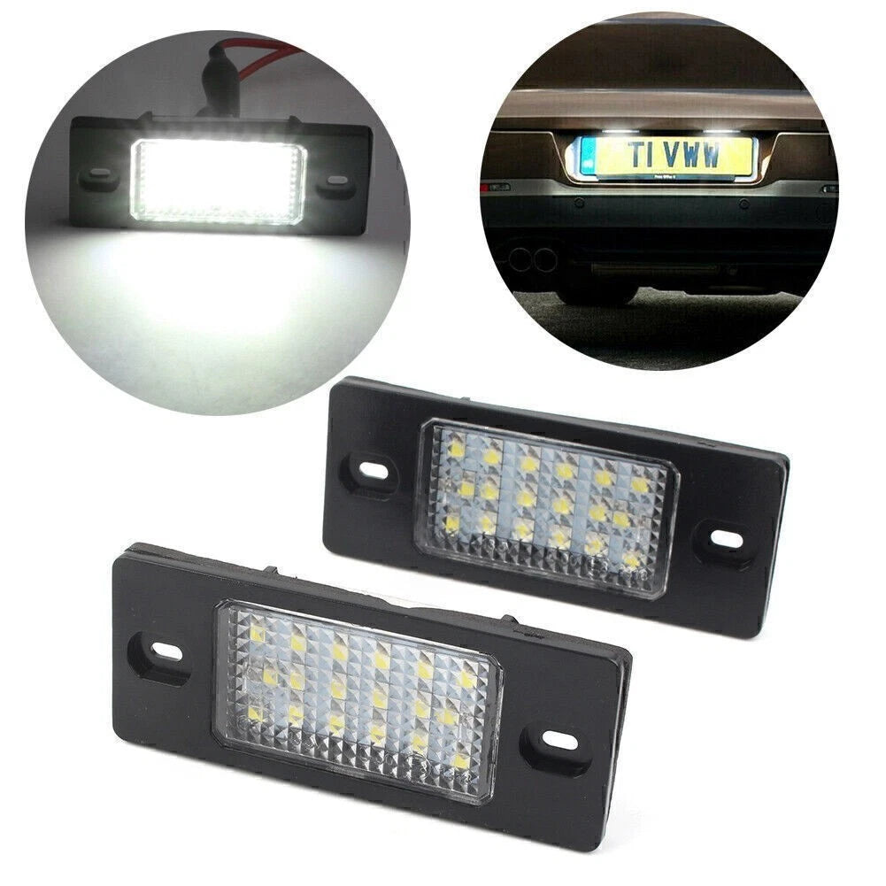 18-SMD White LED Rear License Plate Lamp for VW Touareg (2003–2010)