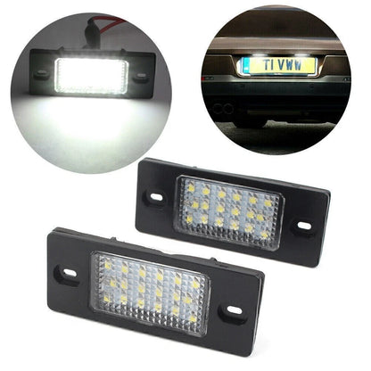 18-SMD White LED Rear License Plate Lamp for VW Touareg (2003–2010)