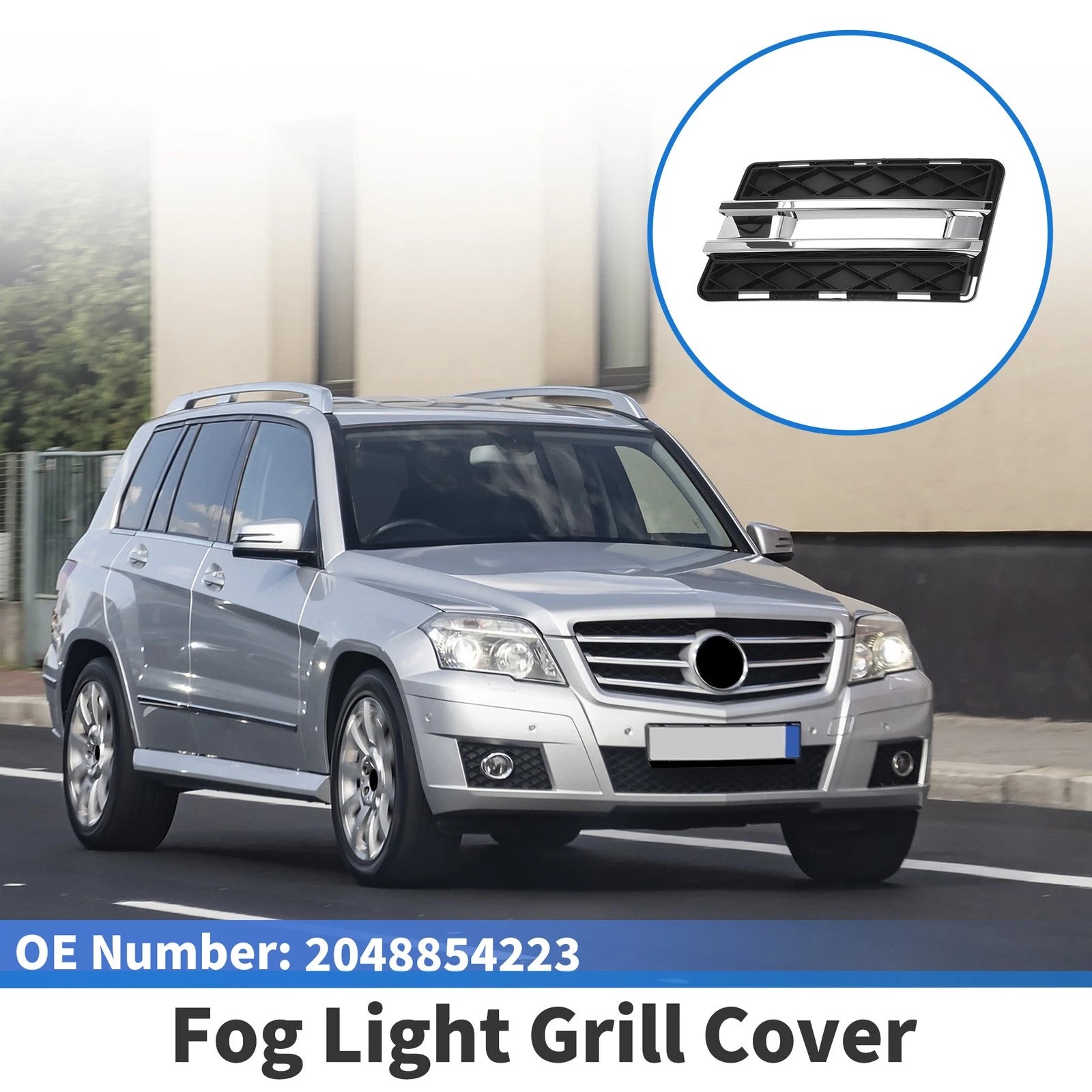 Front Left Fog Light Grill Replacement for Mercedes-Benz GLK-Class (2013–2015)
