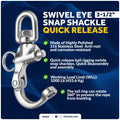 3.5" Swivel Eye Snap Shackle Quick Release for Sailing Boat