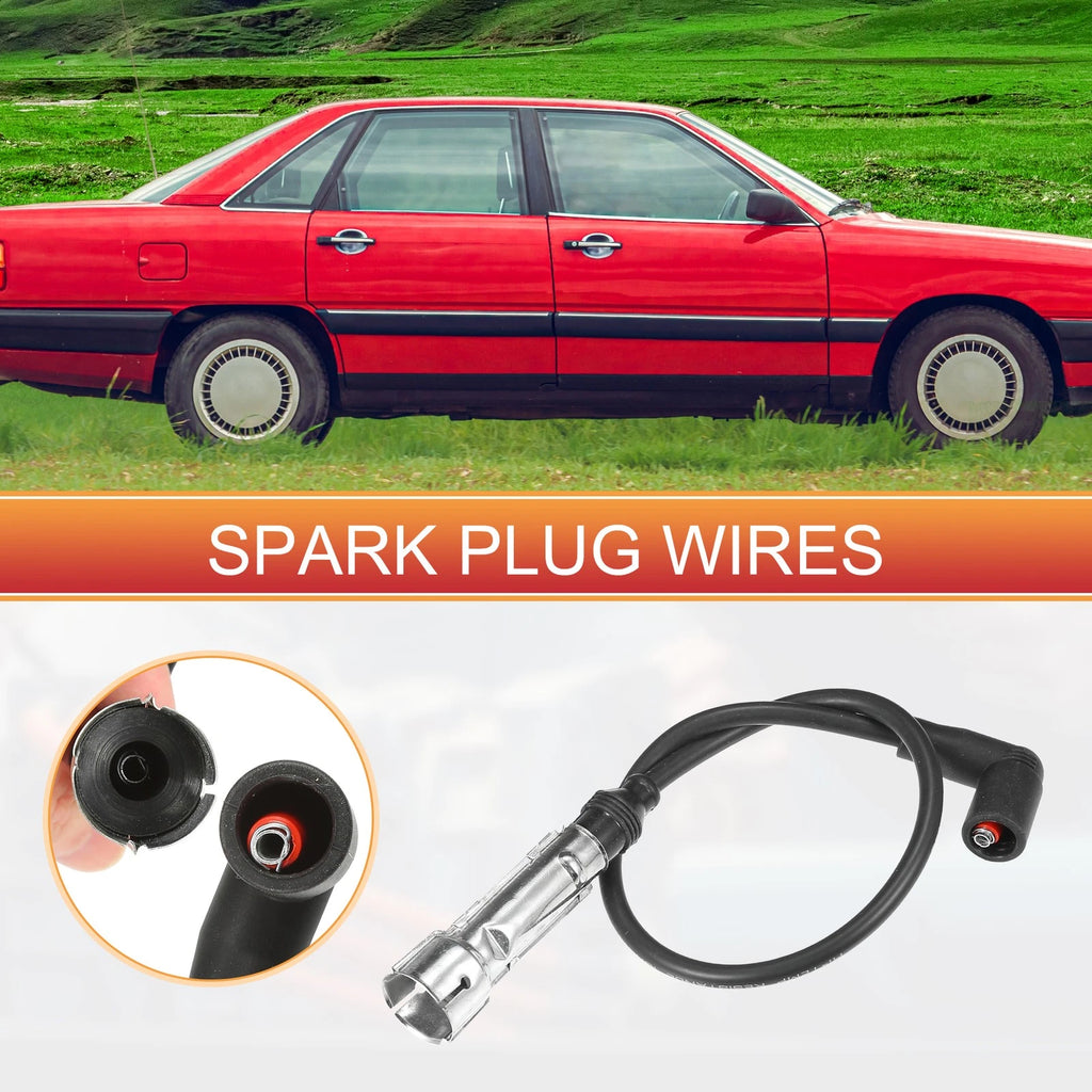 6 Pcs Ignition Spark Plug Wire Set for Audi 80 100 200 (1973–1994)