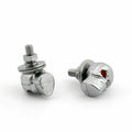 2X Chrome Skull Frame License Plate Screws for Universal Motorcycle