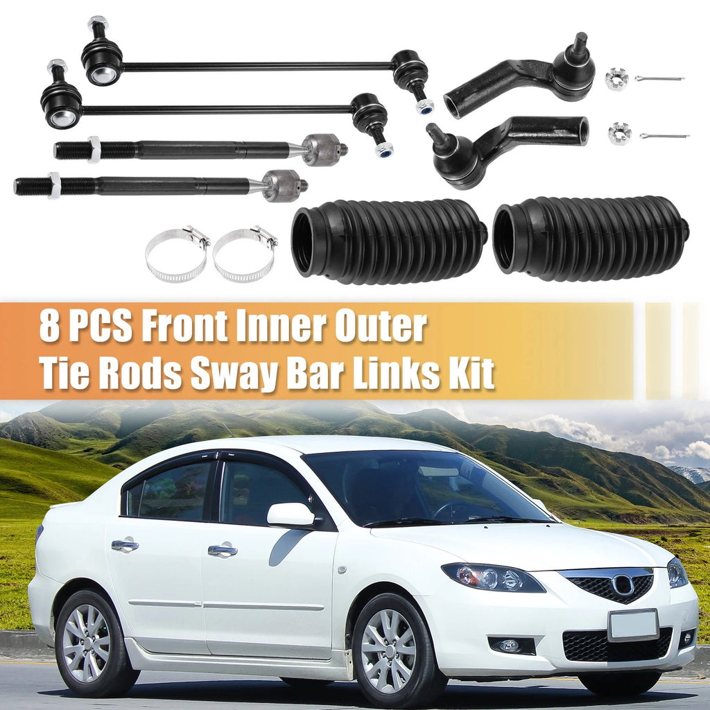 Outer Tie Rod End Links Front Left Right Set for Mazda 3 (2004–2009)