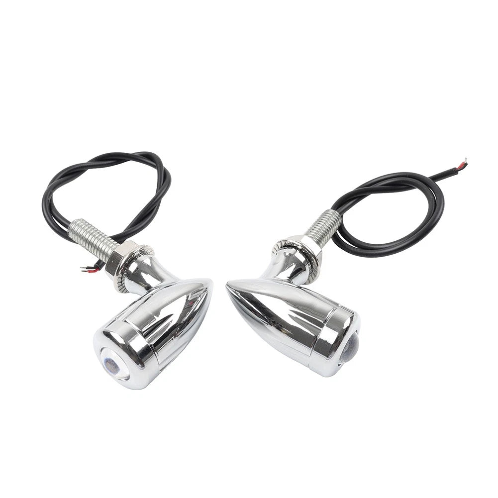 Mini Turn Signal Light Blinker 8mm Chrome for Bobber Cafe Racer