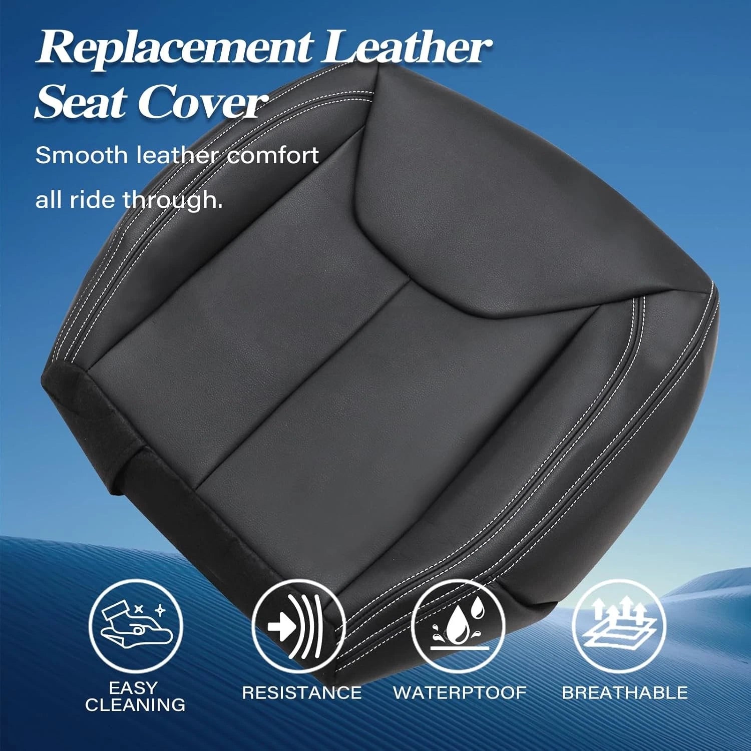 Front Driver Replacement Bottom Leather Seat Cover for Jeep Wrangler (2013–2017)