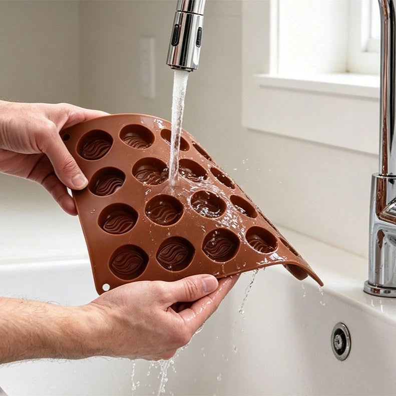 24-Hole Silicone Baking Pan for Chocolates Cakes (27.5cm x 17cm)