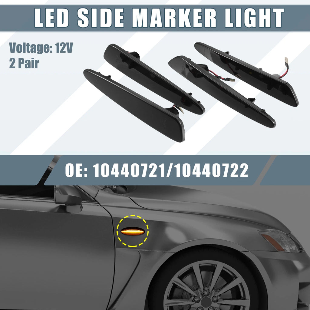Front Rear LED Turn Signal Lights Pair for Chevy Amber Red (2 Pack) (2010–2019)
