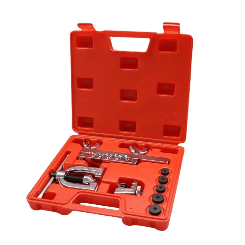 Tube Flaring Tool for Brake Lines with 5 Flaring Dies and 3/16 Adapter