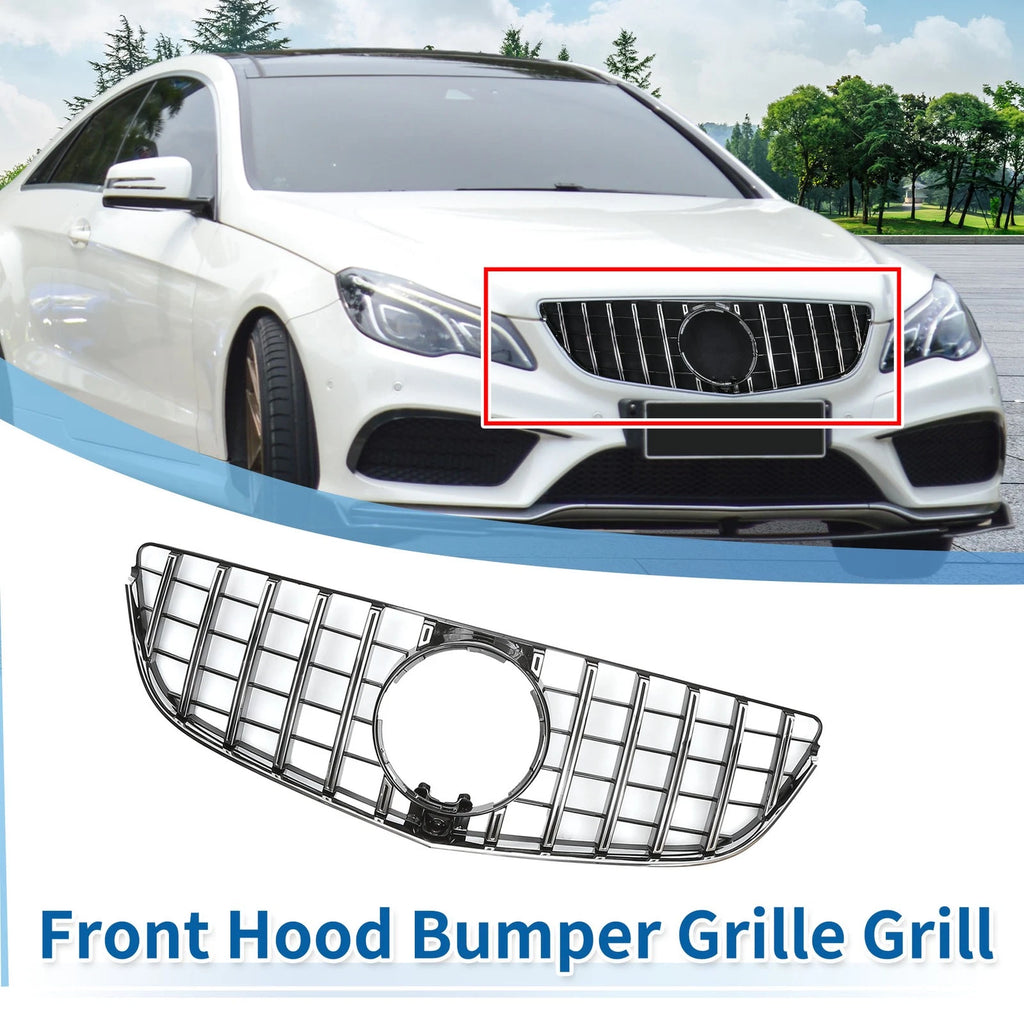 Front Upper Bumper Grille Grill Replacement for Mercedes-Benz E200 (2014–2017)