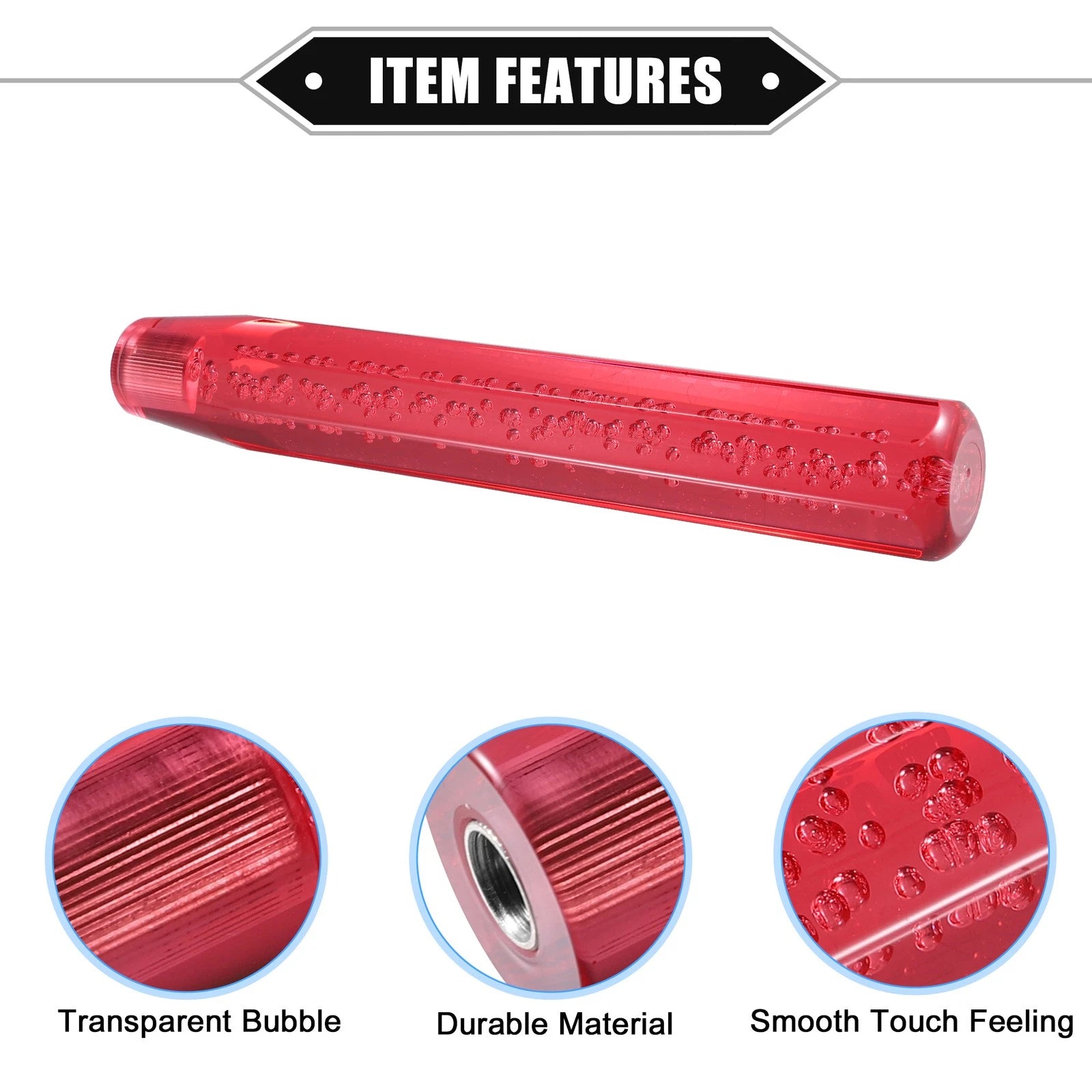 30cm Gear Shift Knob Stick for Universal Vehicles - Acrylic Red