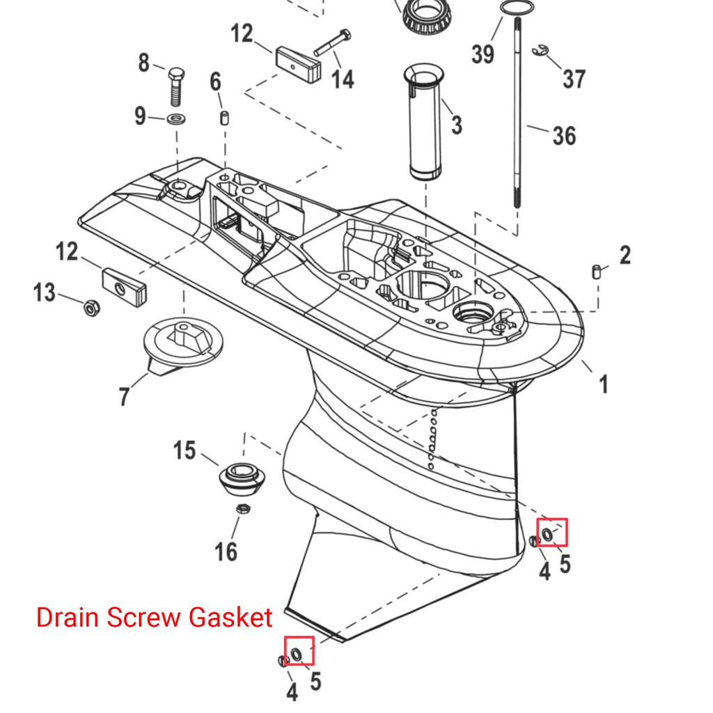 8M0007119 Oil Drain Plug Seal Washer & Screw Gasket for Mercury 30-60 HP