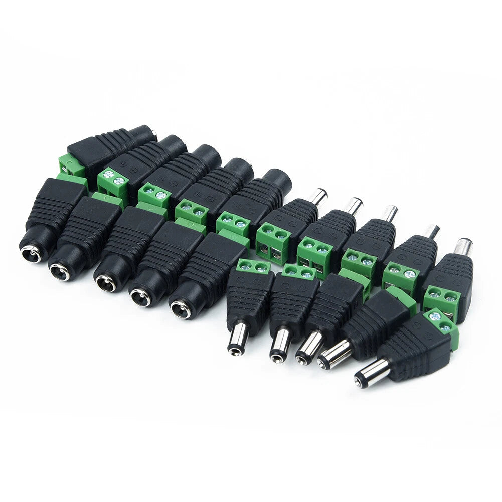20pcs DC Female Male Power Jack Solder Terminal Connectors for CCTV