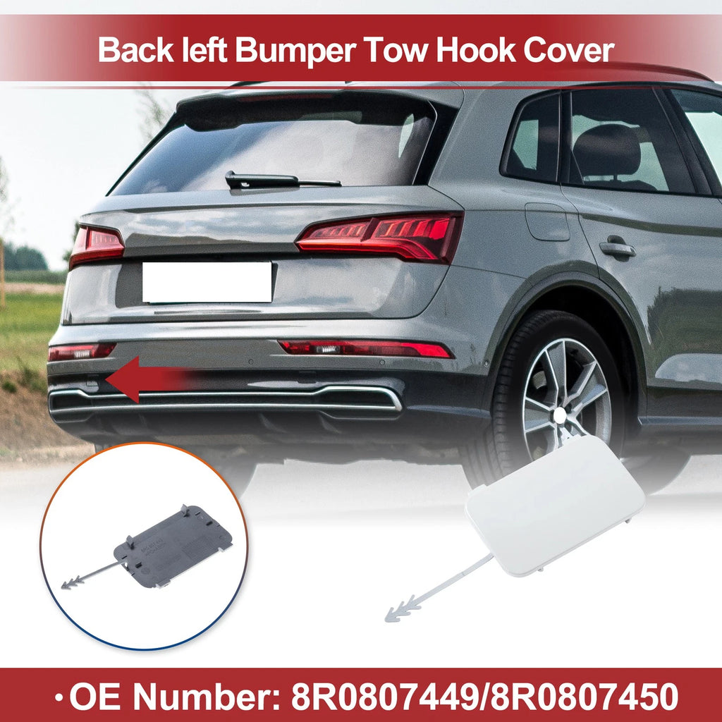 Tow Hook Cover Cap for Audi Q5 (2008–2017) 8R0807449 White Plastic