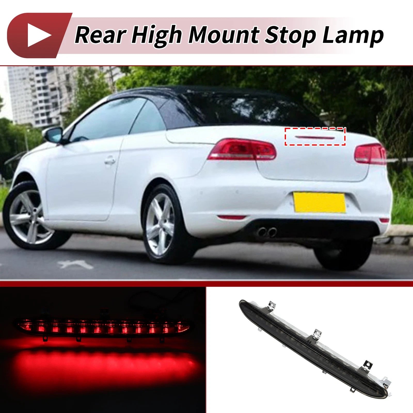 Black LED Third Brake Light for VW EOS (2006–2016) No. 1Q0945097B