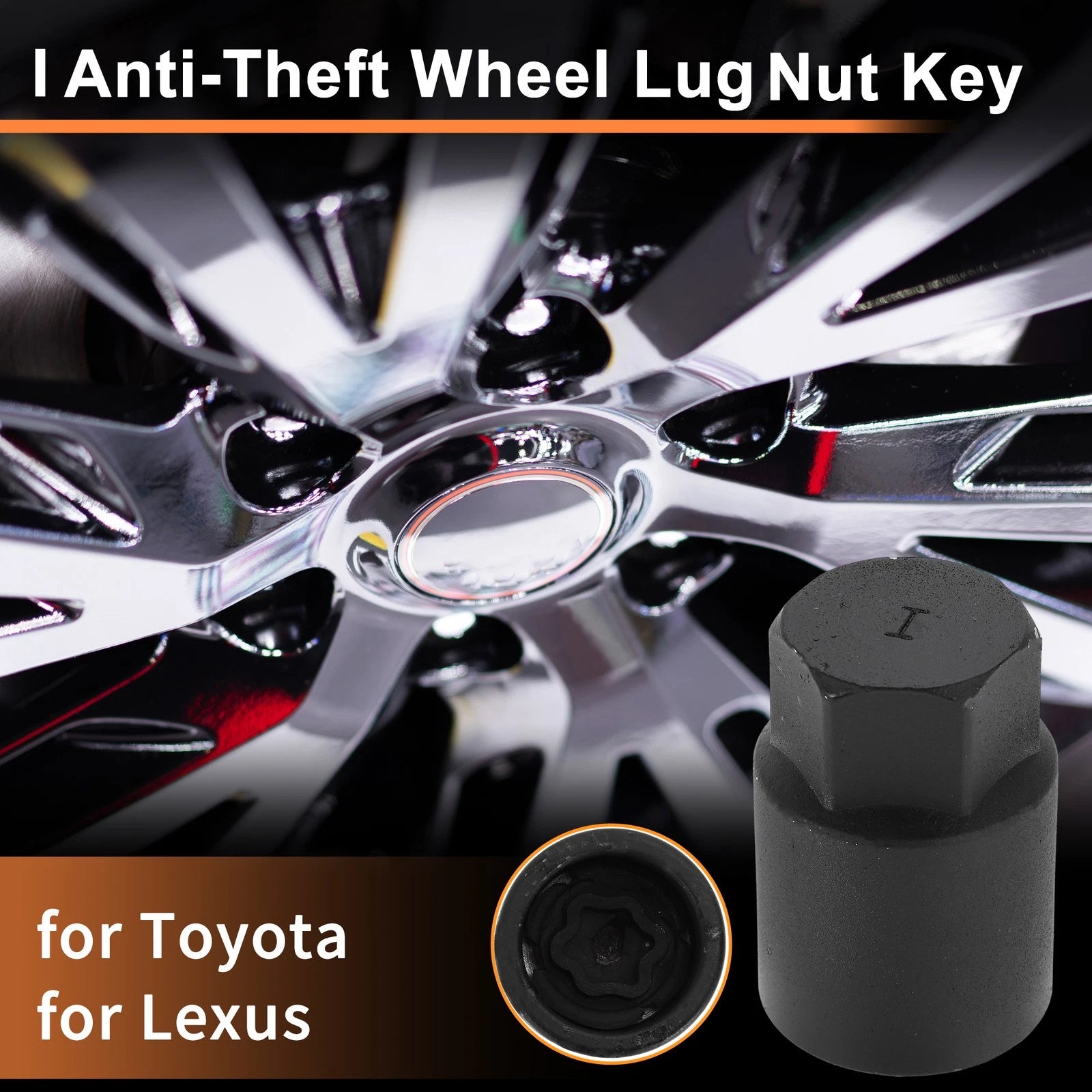 Wheel Lock Lug Nut for Toyota Lexus Replacement Removal Tool (1996–2024)
