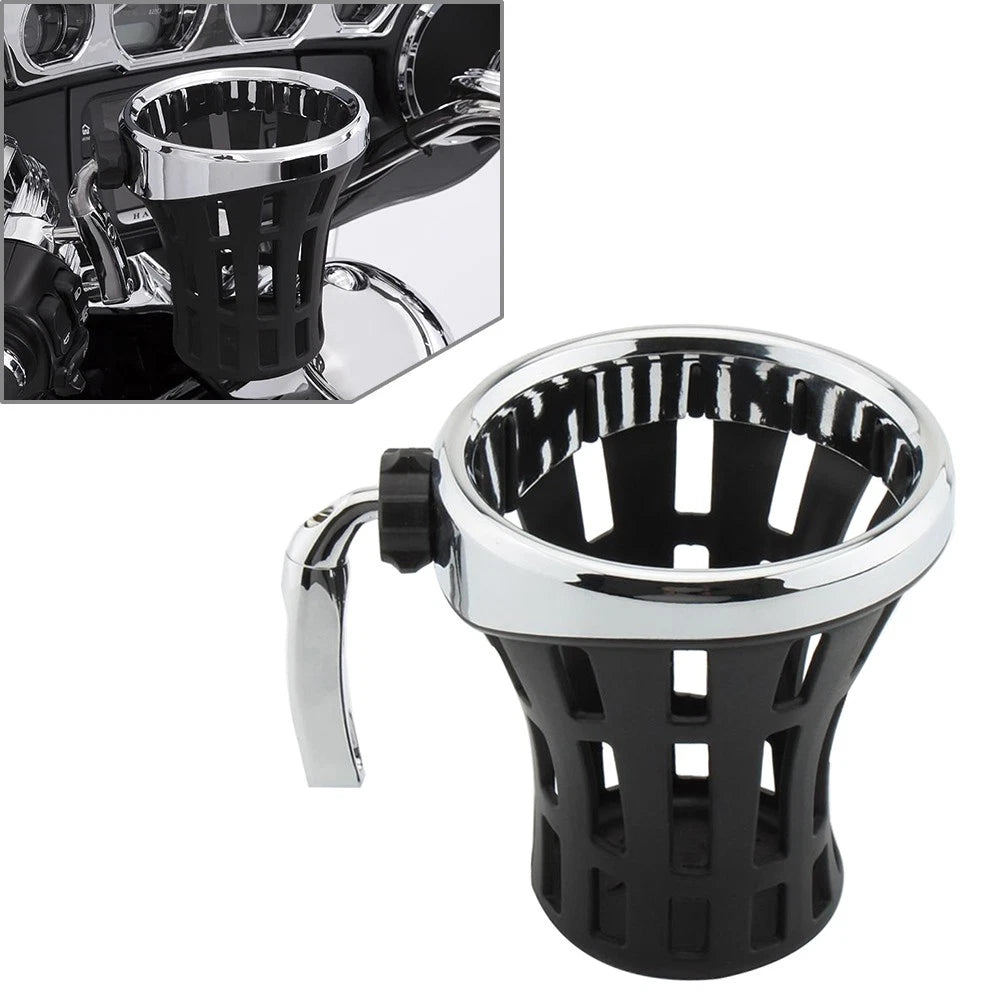 Universal Large Size Motorcycle Handlebar Cup Holder with Mesh Basket