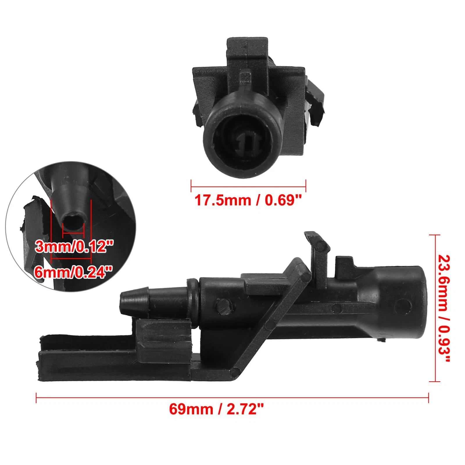 4PCS Windshield Washer Nozzle Jet Spray Single Hole for Honda (2012–2021)