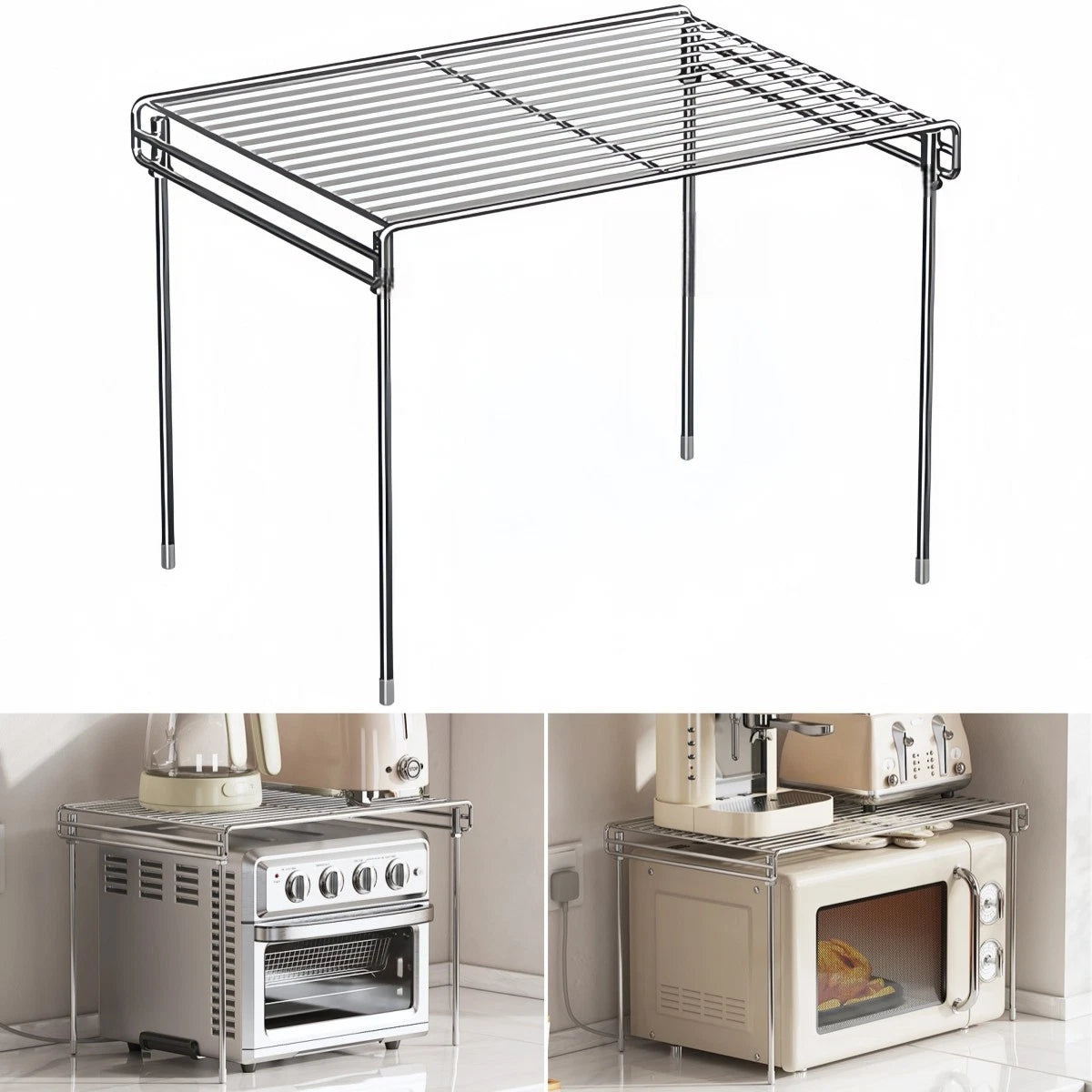 Microwave Kitchen Rack for Appliance Storage (Optimizes Counter Space)