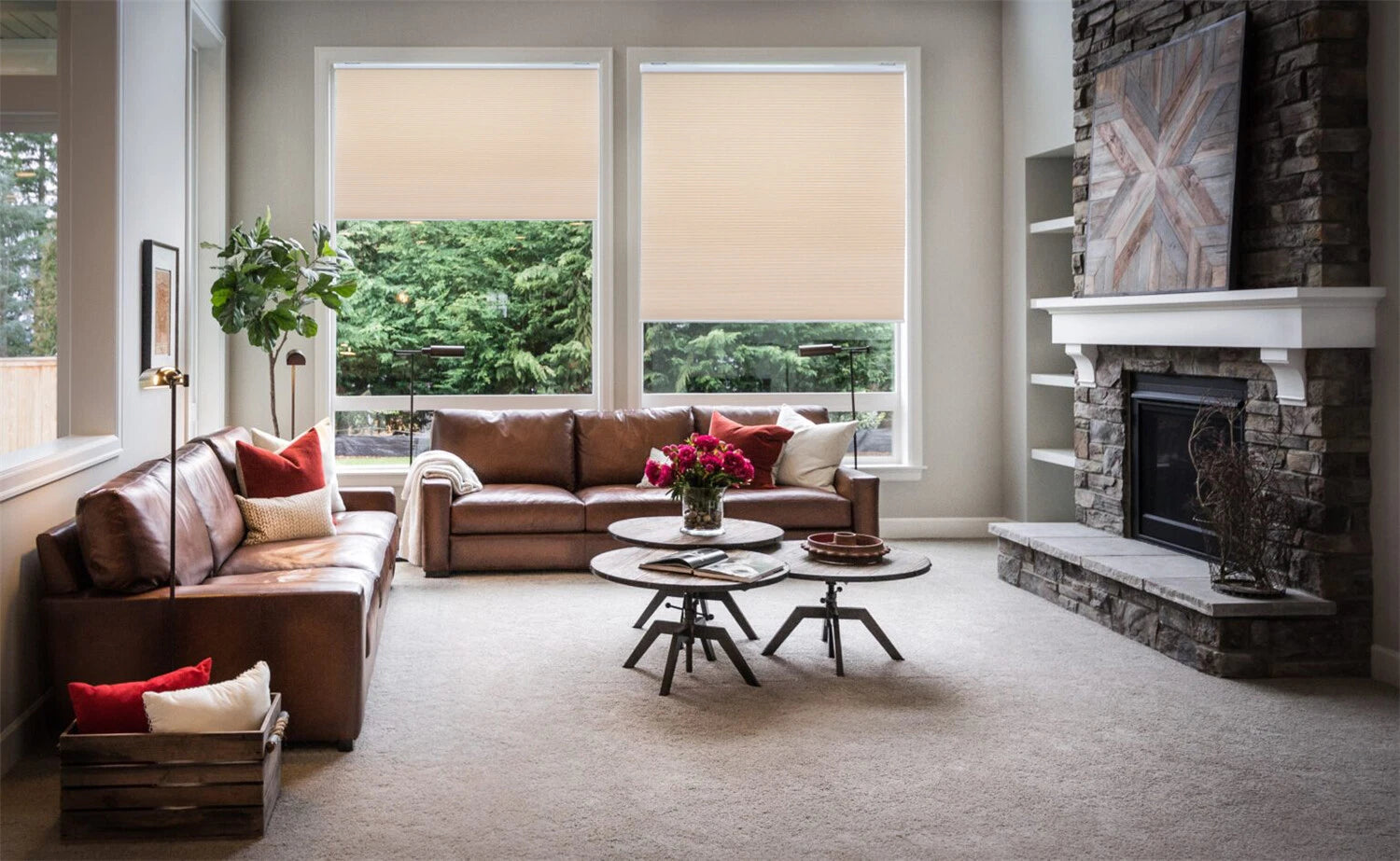 Cordless Cellular Shades for Window (48" W x 48" H)
