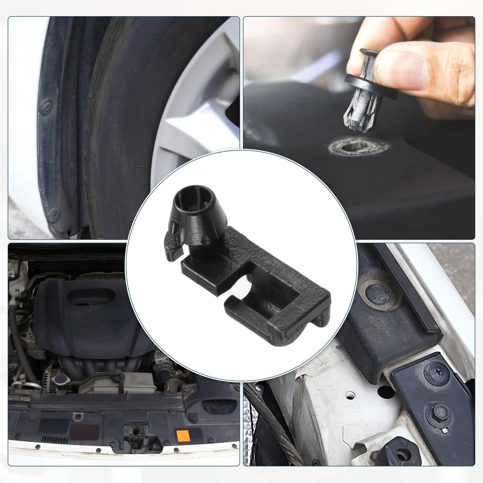 Hood Prop Rod Clip Retainer 2 Pcs Replacement for GMC Sierra 3500 2007-2010