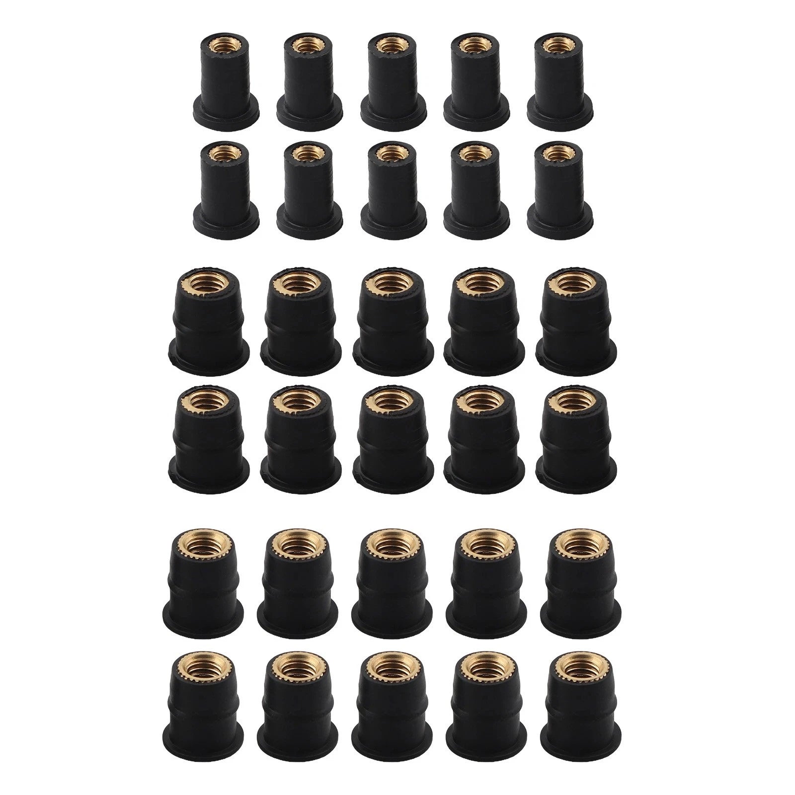 Set of 30 Neoprene Well Nuts for Motorcycle ATV Windshield Replacement