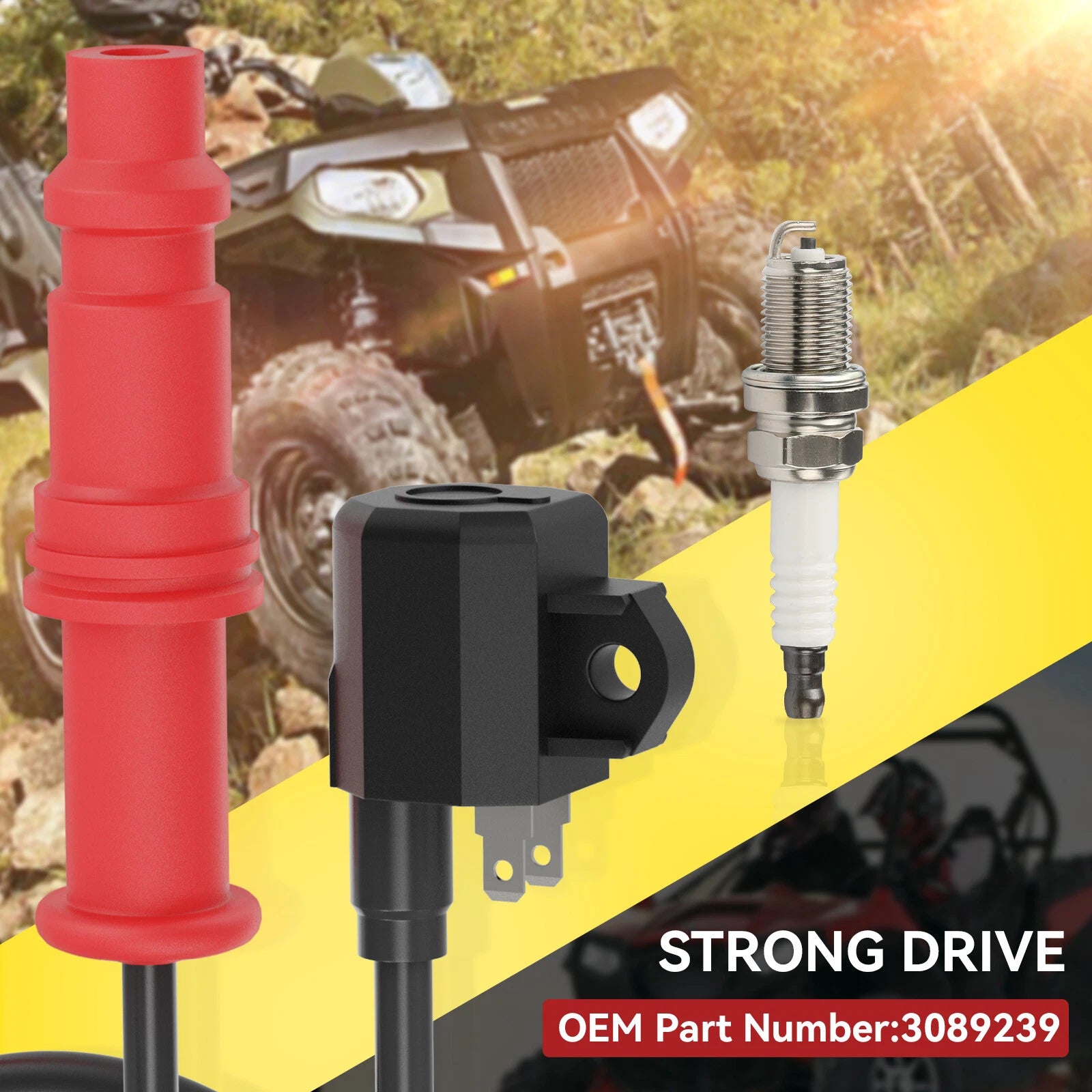 Ignition Coil & Spark Plug for Polaris Ranger 400 500 (2006–2010)
