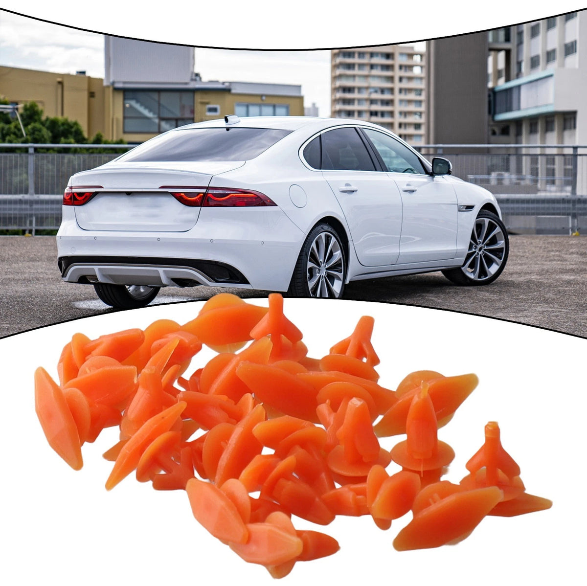 25Pcs Lower Door Seal Clips for Jaguar XF Orange Replacement