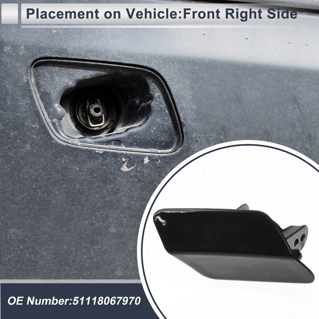 Front Right Washer Nozzle Cover Cap Replacement for BMW 320i (2006–2019)