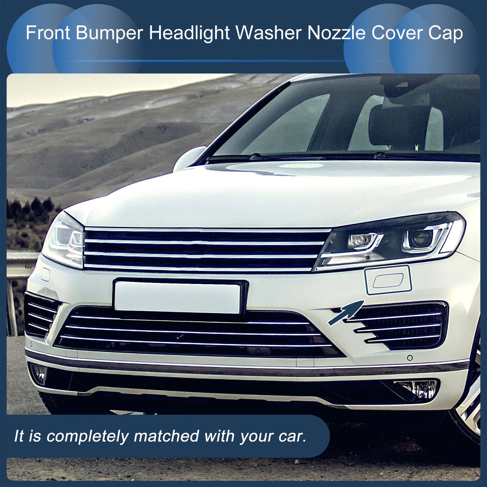 Front Left Washer Nozzle Cover Cap Replacement for Volkswagen Touareg 7L (2002–2006)