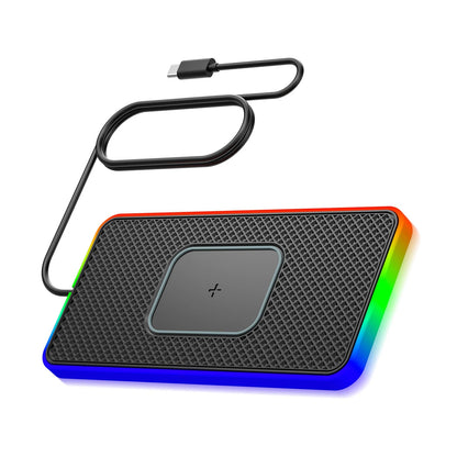 Wireless Phone Charger Dock Station for Car (RGB Silicone, Quick Charging)