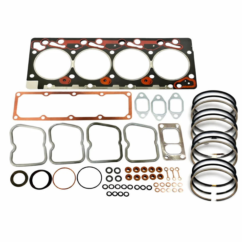 Upper Head Gasket Kit with 4 Piston Ring Sets (STD) for Cummins 4BT 3.9L