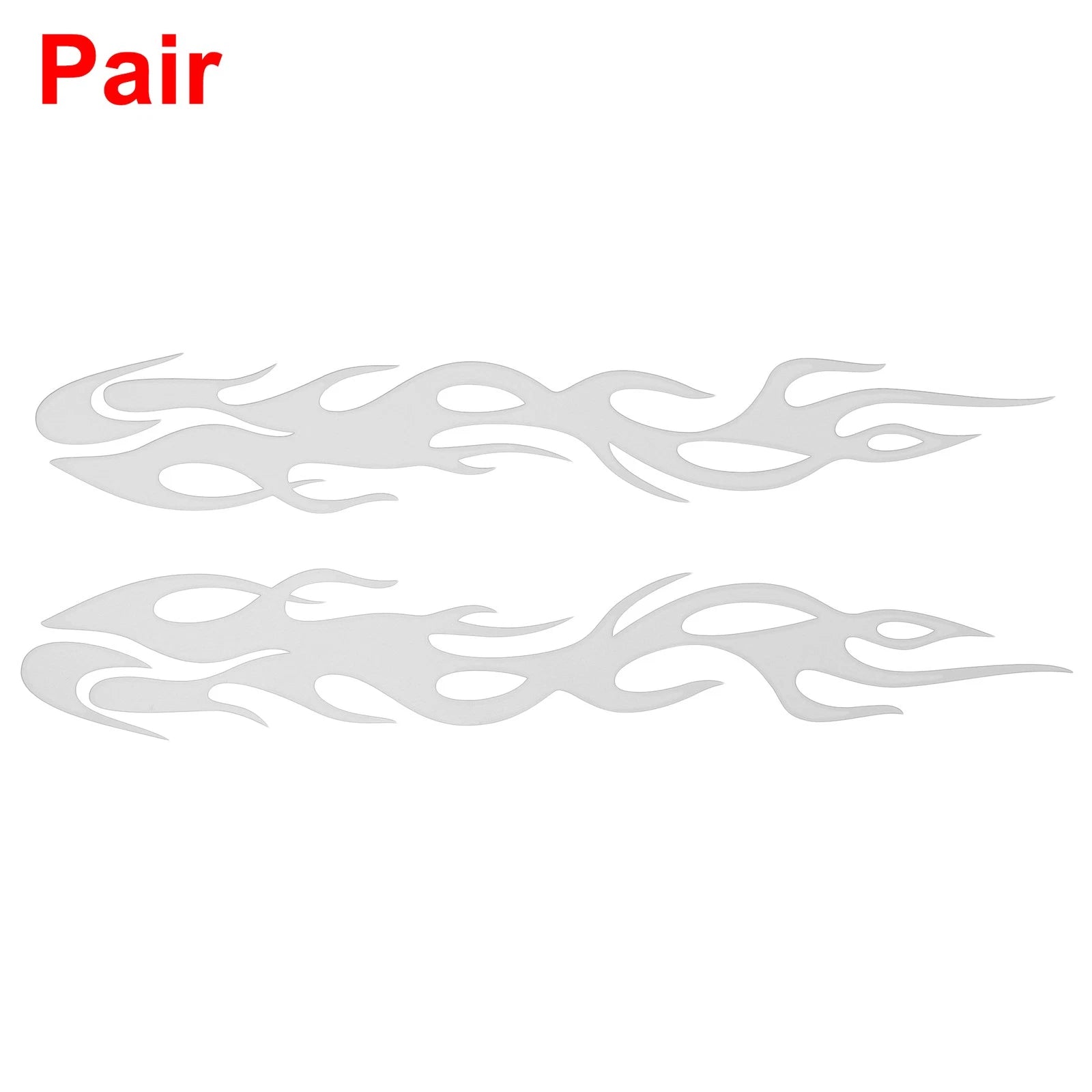 Reflective Bumper Decal for - White Square Flame