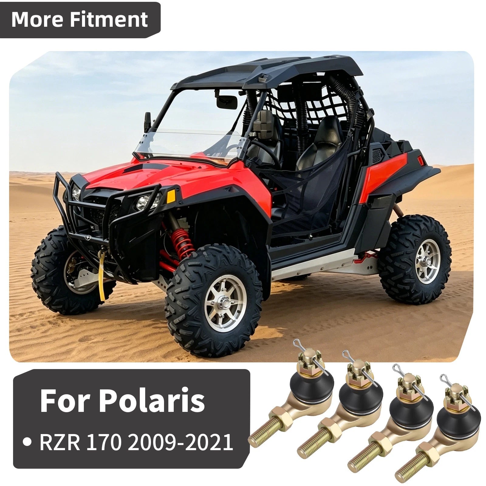 Set of 2 Tie Rod Ends for Polaris RZR 170 (2009–2021) 0454599 0454600