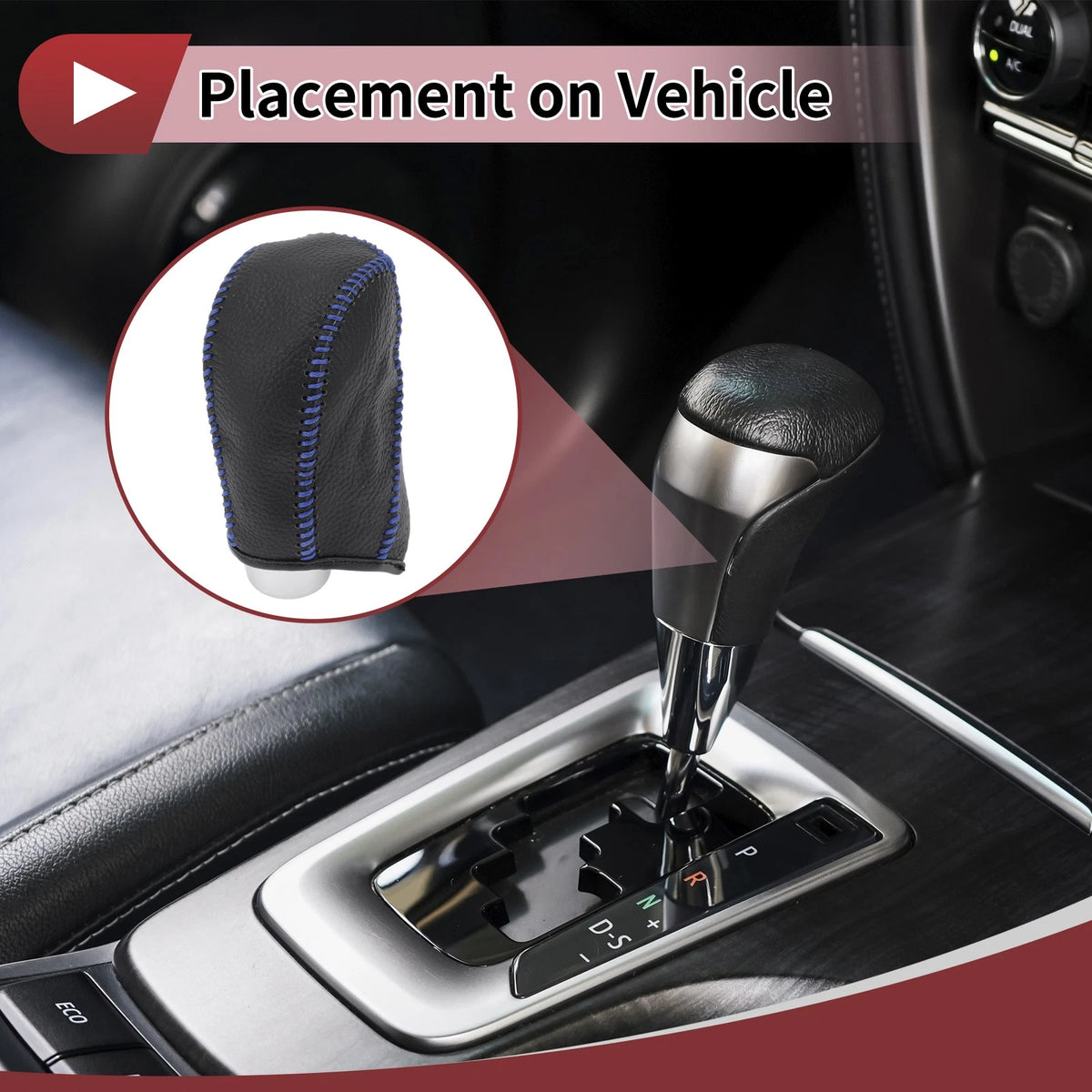 Gear Shift Knob Cover Replacement for Subaru Forester (2014–2017) Pebbled Black Blue