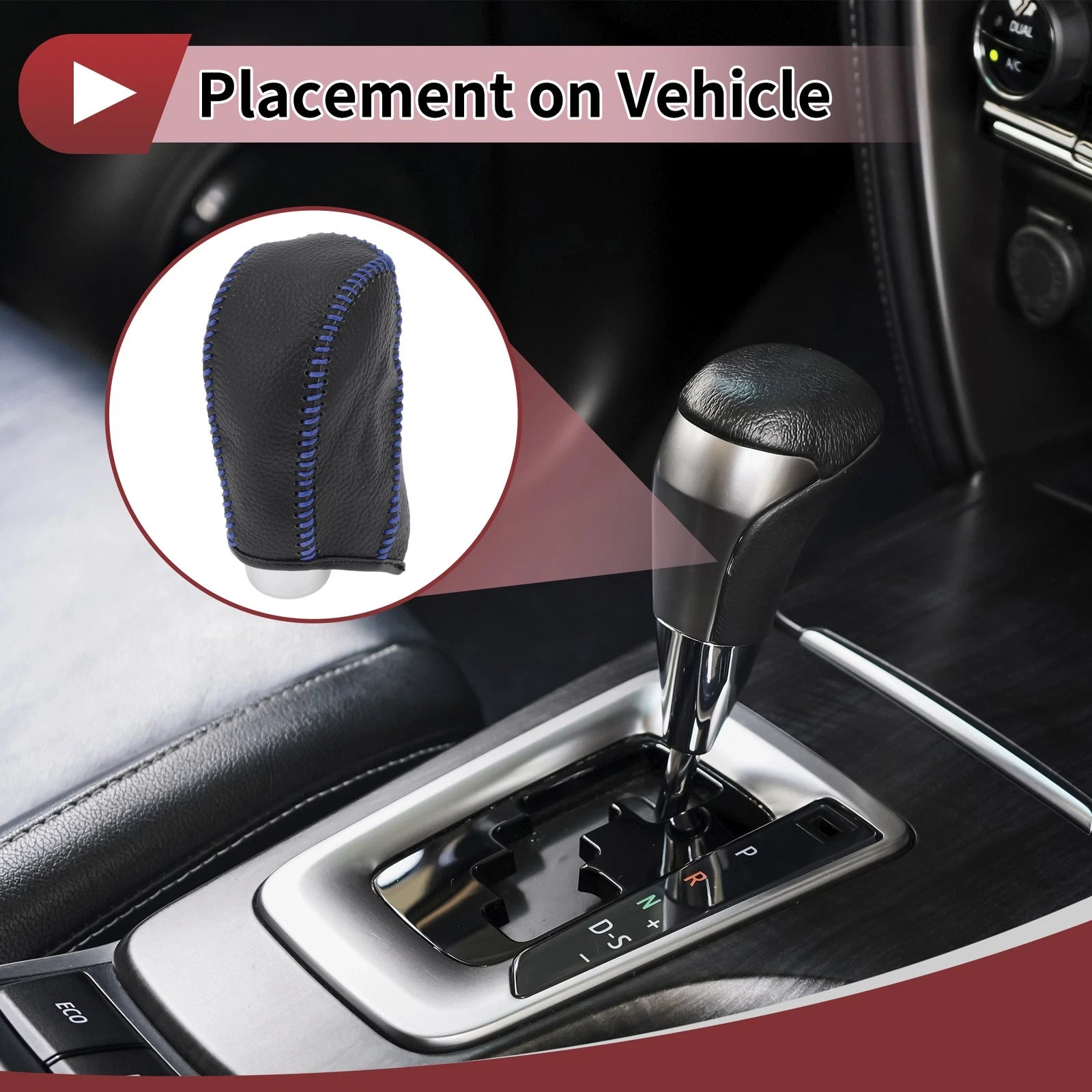 Gear Shift Knob Cover Replacement for Subaru Forester (2014–2017) Pebbled Black Blue