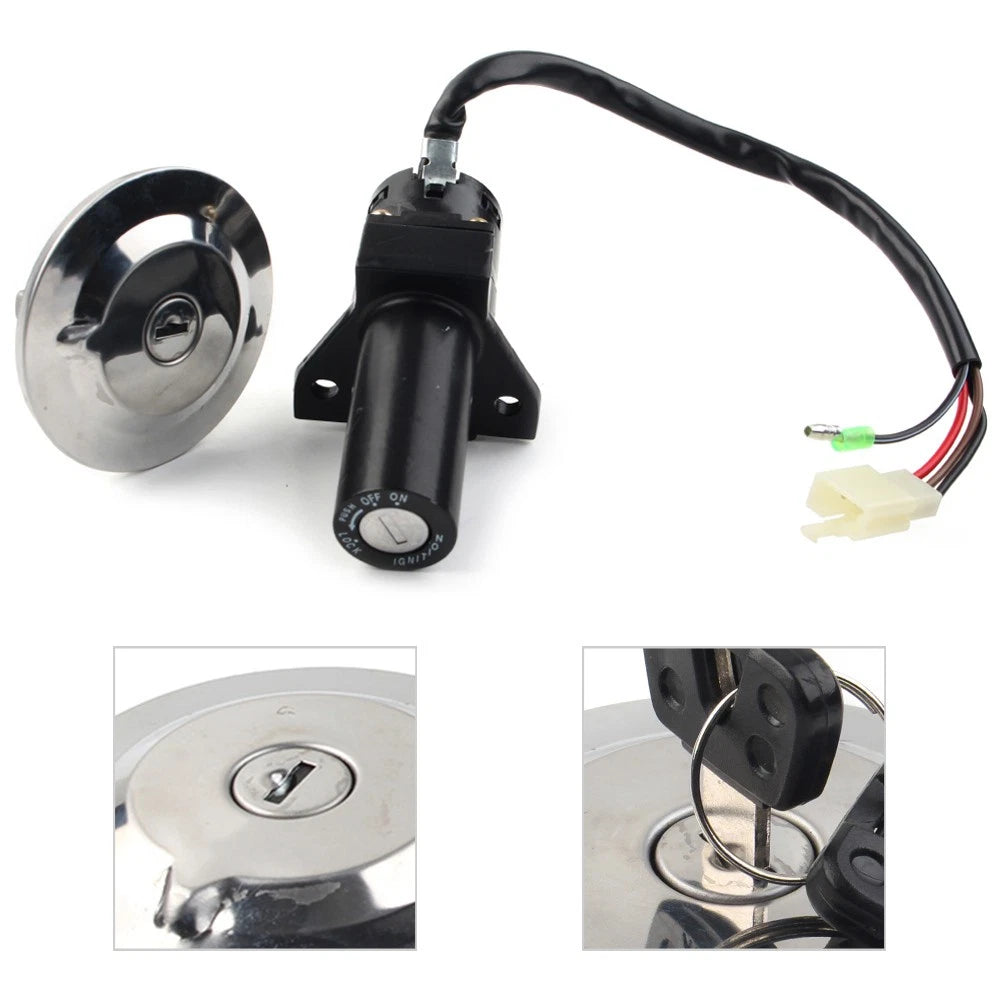 Ignition Switch Fuel Cap Lock Seat Key Lock Set for Yamaha YBR125 (2002–2013)