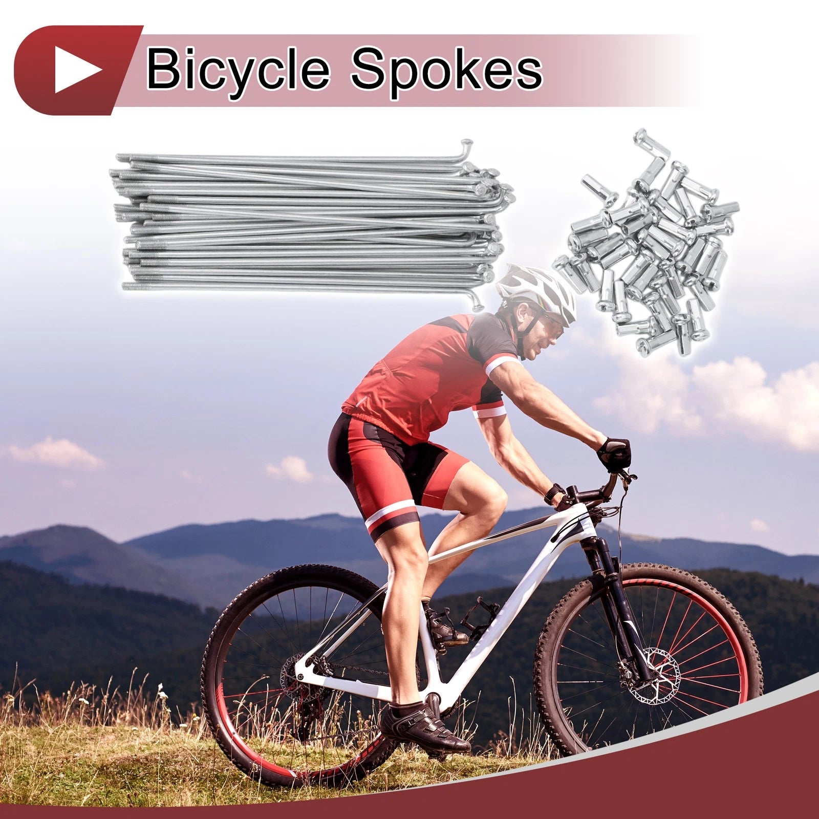 Bicycle Spokes 116mm Steel Galvanized Replacement Set for 13G Wheels (36)