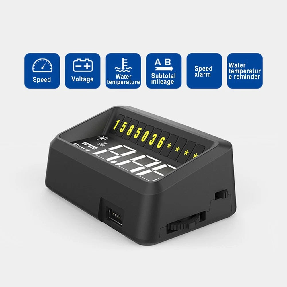 OBD2 HUD Gauge with Temperature Speedometer for Car