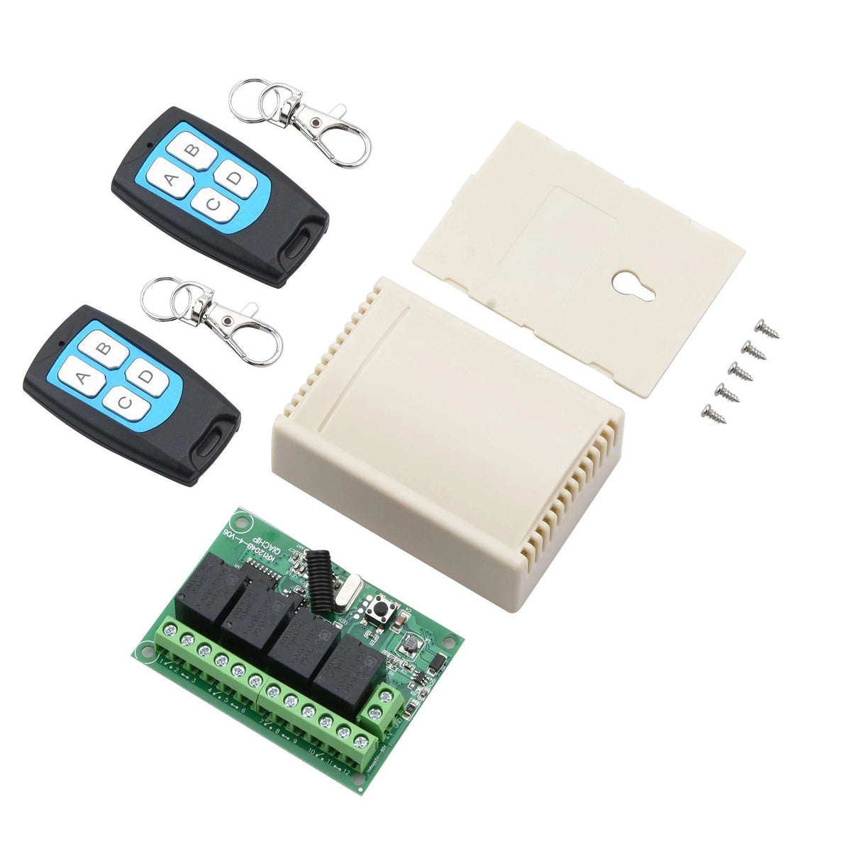 4-Channel 443MHz Wireless RF Remote Control Relay Switch for