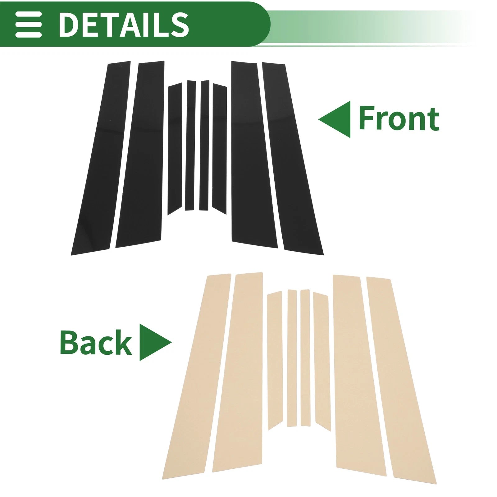 Door Pillar Window Trim Kit Black for BMW X6 (2002–2013)