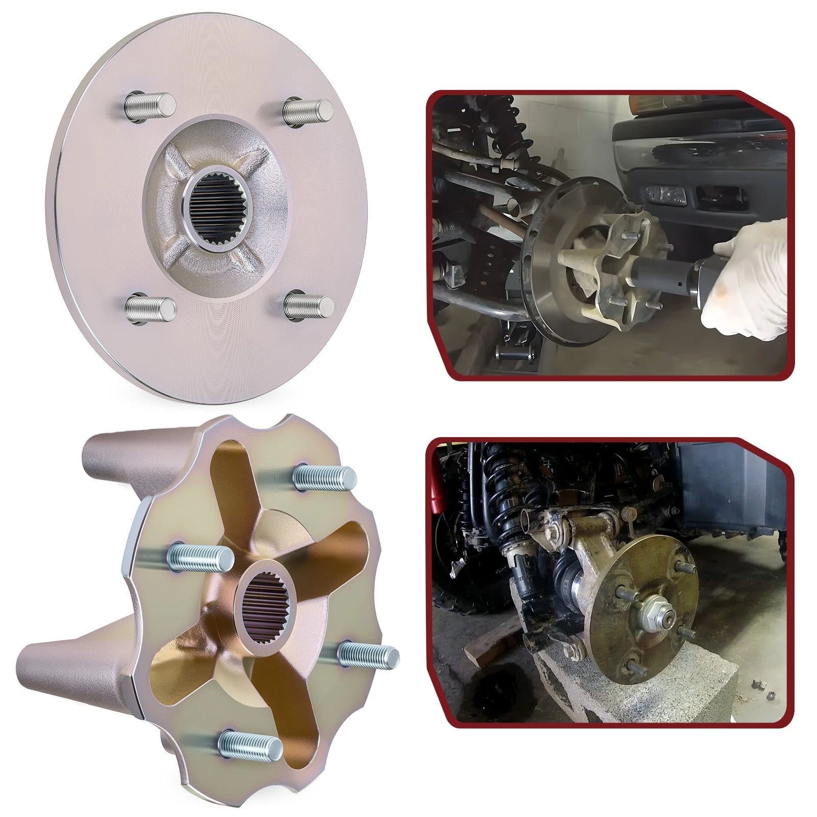 Rear Wheel Hubs for Yamaha Kodiak 400 450 (2005–2006) 1D9-F5311-01-00 1D9-F532E-01-00