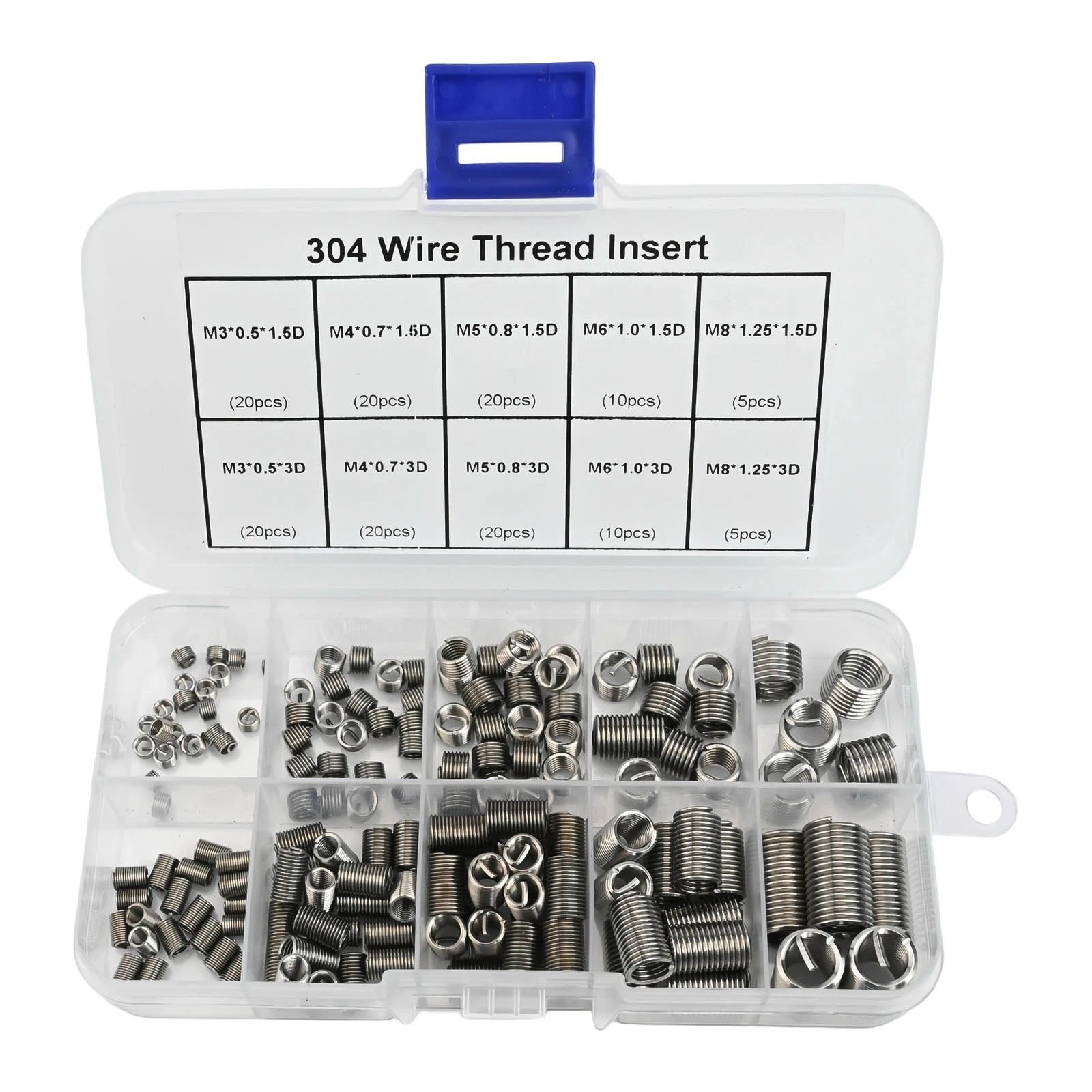 Stainless Steel Insert Kit for M3 M8 (150 Pieces)