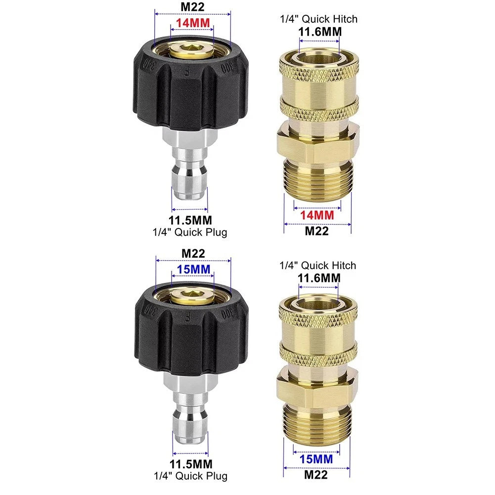Swivel Coupling Adapter M22 Quick Connect 5000PSI for High Pressure Cleaners