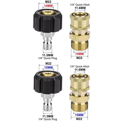 Swivel Coupling Adapter M22 Quick Connect 5000PSI for High Pressure Cleaners