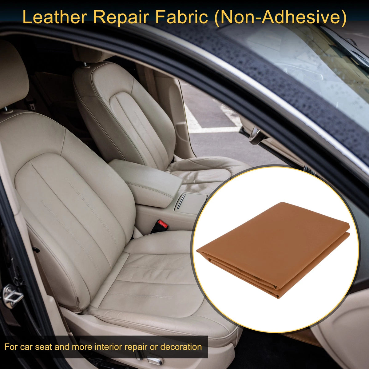 Leather Repair Patch for Car Seat Sofa Trim (72" x 54", Brown)